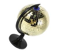 UKCOCO Globe Disco Rétro Miroir Réfléchissant sur Socle Stable Décoration Vintage pour Bureau Salle de Classe Géographie