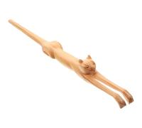 UKCOCO Grattoir de Dos Long en Bois de Tilleul Forme Chat, Outil de Massage Dorsal Portable, Outil de Soulagement des Chatouilles Dorsales, Pratique pour Bien-détente