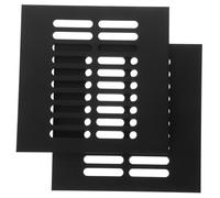 UKCOCO Grille D'aération Carrée Noire 150x150 Mm en Alliage D'aluminium, Lot de 2, Ventilation pour Meubles et Armoires, Couvercle de Ventilation Solide, Adaptée pour Placard à