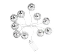 UKCOCO Guirlande lumineuse boule disco, lampes féériques mosaïque miroir | Décorations de Noël, d'Halloween et de boîtes de nuit : guirlande lumineuse de 1,8 m (6 pi) avec 10 LED, alimentée par