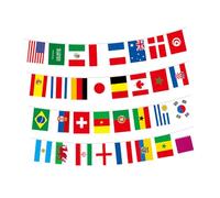 UKCOCO Guirlande Soignée en Polyester Tissu aux de Drapeaux Internationaux Bannière à Différentes Couleurs, Finition pour Décoration de Jardin et Salle de Classe