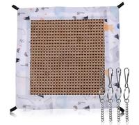 UKCOCO Hamac pour Petits Animaux en Bambou et Coton Doux, Confortable, Amovible et Lavable, Motif Cartoon, pour L'été Jeu des Hamsters et Cobayes