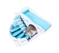 UKCOCO Hamster Maison Bois avec Toboggan Circulaire Et Nid De Sommeil pour Petits Animaux Bleu Jouets Et Refuges pour Rongeurs