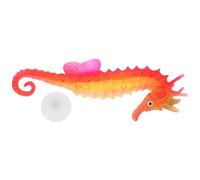 UKCOCO Hippocampe Décoratif Fluorescent pour Aquarium, Grand Modèle en Silicone Rouge, Décoration Réaliste et Solide, Accessoires Aquatiques pour Ornements et Décorations de Bassin