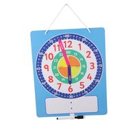 UKCOCO Horloge d'apprentissage pour Garçon Et Filles Aiguilles Mobiles Et Surface Effaçable à Sec, Kit Éducatif Interactif Garçon Et Filles De 5 à 7 Ans, pour École, Maison Et Classe