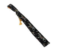 UKCOCO Housse de Protection pour Sabre Taï-chi en Soie Noire avec Broderie Dragon et Phénix, Étui de Transport Souple 12,7 X 134,6 Cm, pour Arts Martiaux et Cosplay, Étui de Rangement