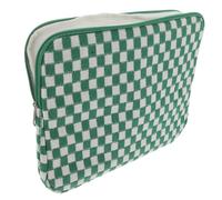 UKCOCO Housse pour Ordinateur Portable 13 Pouces Intérieur en Laine Pochette de Protection Antichoc Verte et Blanche à Carreaux Étui Fin Rembourré Bureau Voyage et Usage Quotidien