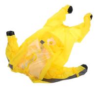 UKCOCO Imperméable pour Chien Petite Taille M Veste de Pluie Intégrale Jaune avec Capuche Transparente Protection Complète des Pattes Porte-Laisse Intégré Imperméable Respirant pour