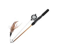 UKCOCO Interactive Cat Teaser Wand Adjustable Fishing Rod with Feather for Engaging Playtime and Bonding with Your Feline Friend