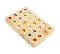 UKCOCO Jeu de Blocs de Construction Bois Colorés Éducatif Sensoriel pour Garçon Fille Développement Motricité Fine et Coordination Visuelle Créatif pour Partage et Apprentissage
