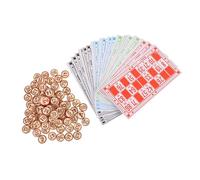 UKCOCO Jeu de Société Bingo Bois Compact et Portable Jeu Familial et Interactif Pièces Numérotées pour Soirées et Événements