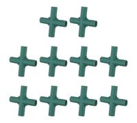 UKCOCO Joints de conduites d'eau 16 mm Lot de 10 Connecteurs en Croix en Plastique Vert - Distribution Multidirectionnelle pour Installations d’Irrigation de Jardin