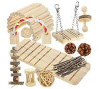 UKCOCO Jouets à Mâcher pour Hamsters Balançoires pour Cages De Hamsters Jouets pour Cochons Et Lapins Ensemble De Stimulants Et Durables pour Petits Animaux