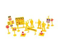 UKCOCO Jouets De Circulation Petits Panneaux De Barrage Routier Cônes De Signalisation pour Enfants Mini Panneau De Signalisation Panneau De Sécurité Routière De Construction