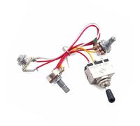 UKCOCO Kit Câblage Guitare Électrique 1 Potentiomètre de Volume 500k, 1 Potentiomètre de Tonalité, Bascule 1t1v, Faisceau Précâblé, Accessoire Électronique pour Basse et Guitare, Prise