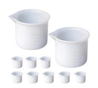 UKCOCO Kit de 12 Tasses à Mesurer Joint en Silicone Blanc 50ml Réutilisables pour Résine Époxy pour L'artisanat de Résine
