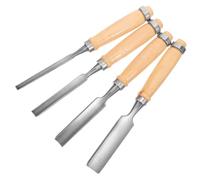 UKCOCO Kit de 4 Ciseaux à Bois Demi-ronds 6/12/18/24mm en Acier au Carbone Khaki pour Sculpture sur Bois, Prévention des Éclats et Expression Artistique, pour Restauration de Meubles