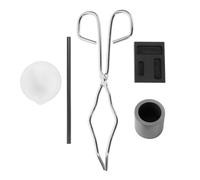 UKCOCO Kit de Fusion D'or 5 Pièces Moule à Lingots 3 Trous en Graphite, Bol Creuset en Céramique, Outil de Moulage pour Bijoux, Utilisation Artisanale et Fonderie Professionnelle