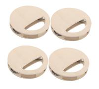 UKCOCO Kit de Hochets en Bois Non Peints 4 Pièces pour Garçon et Filles, Jouets Sensoriels Montessori, Tambours à Percussion à Secouer, Développement Sensoriel Bébé, Activité DIY