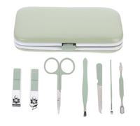 UKCOCO Kit de Manucure et Pédicure Multifonction 7 Pièces Taille Compacte Acier Inoxydable Vert Matcha pour Femmes Usage Domestique Soins des Ongles et Pieds Professionnel
