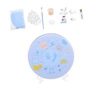 UKCOCO Kit de Moulage D'empreintes de Bébé et -né, Kit Souvenir D'empreintes Main et Pied, Argile Bleu Clair, Coffret Métal, Présent Mémorable pour Bébé, Usage Solide