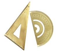 UKCOCO Kit de Règle Laiton avec Rapporteur Précis Outil de Dessin Portable pour Architecture Mesure Multi-angle et Travaux Techniques