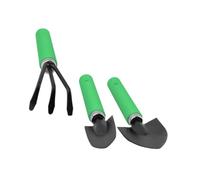 UKCOCO Kit D'outils de Jardinage à Main pour Plantes Succulentes et Bonsaïs D'intérieur, Mini Ensemble 3 Pièces Vert et Noir, Acier Inoxydable, Outils de Plantation, Désherbage