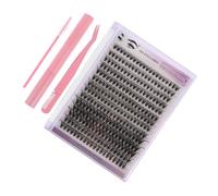 UKCOCO Kit Extension Cils DIY avec Clusters Individuels et Colle Pince Courbée et Brosse pour Application Précise Fibres Synthétiques pour Effet Naturel et Volumineux Outils Rose pour