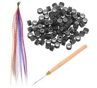 UKCOCO Kit Extensions De Cheveux Colorées Plumage 15 Pièces, Fibres Synthétiques Haute Température, 13 Couleurs, Micro-perles Et Crochet En Bois, Pour Filles Et Festivals Cosplay