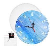 UKCOCO Kit Moule à Horloge Ronde en Silicone Petit Format, Chiffres Romains Inclus, Mécanisme Horloger Complet, pour Résine Époxy, Création Artisanale, Décoration DIY, Présent