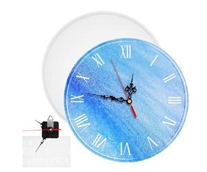 UKCOCO Kit Moule à Horloge Ronde en Silicone Petit Format, Chiffres Romains Inclus, Mécanisme Horloger Complet, pour Résine Époxy, Création Artisanale, Décoration DIY, Présent