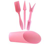UKCOCO Kit Outils de Transplantation, Pelles de Jardinage en PP Rose, Compact, Prise en Main Confortable, pour Plantations et Bonsaï, Intérieur, Rempotage et Succulentes