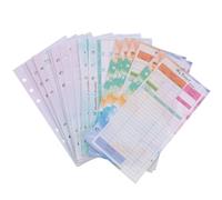 UKCOCO Kit Recharge Feuilles Budget 6 Trous pour Classeur, Ensemble de 3 Pièces Feuilles Décoratives et Documents Budgétaires pour Bricolage et Gestion Financière Personnelle