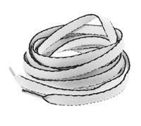 UKCOCO Lacets pour Baskets Plats Rayés Noirs et Blancs, Coton Polyester, 0,8 Cm X 120 Cm, Lot de 4 Paires, Lacets pour Adultes, Chaussures de Sport et Décontractées