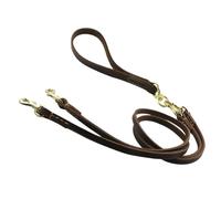 UKCOCO Laisse de Traction Double pour Chiens et Chiots en Cuir de Bovin Respirant et Léger, pour Sorties en Plein Air, Style Fashion,