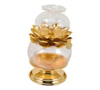 UKCOCO Lampe à Huile Bouddhiste en Verre Coupe-Vent, Longue Durée 2 Jours, Lampe à Pétrole Vintage pour Contemplation Et Décoration Intérieure, Lot D’Une Pièce