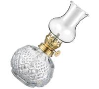 UKCOCO Lampe à Pétrole Vintage en Verre Transparent, Lanterne à Huile Rustique pour Usage Intérieur, Lampe à Flamme Protégée D'intérieur Décorative, Ambiance Apaisante, Décoration Maison
