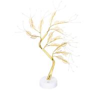 UKCOCO Lampe de Chevet LED D’Arbre Feuilles Dorées Lampe de Bureau Compacte sans Piles Éclairage D’Ambiance pour Chambre et Salon Décoration Lumineuse USB
