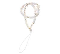 UKCOCO Lanière de Téléphone Perles Pâte Polymère Blanche Bracelet Poignet Anti-perte Chaîne Décorative Légère pour Téléphone Portable