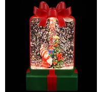 UKCOCO Lanterne Décorative de Noël Lumineuse Verte, Motif Xmas, Portable | Plastique Eau, sans Pile, pour Cheminée et Fête de Noël, Style Festif