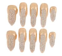 UKCOCO Lot De 10 Bagues D'ongles Griffe En Alliage De Zinc Rose Doré, Tailles Petites à Grandes, Anneaux à Clous Décoratifs Pour Femmes, Accessoires Cosplay Halloween Et Danse Du Ventre