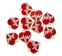 UKCOCO Lot de 10 Breloques Cœur en Alliage de Zinc Rouge, Pendentifs Mini Battement de Cœur pour Création Bijoux, Charms Médicaux Polyvalents, Accessoires pour Bracelets et Colliers
