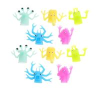 UKCOCO Lot de 10 Marionnettes à Doigts Lumineuses en TPR pour Garçon et Filles Jouets Amusants d'Interaction Parent-Garçon et Filles Animaux Colorés pour et Histoires