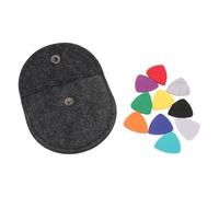 UKCOCO Lot de 10 Médiators en Feutrine de Laine de Cœur pour Ukulélé Guitare et Basse Couleur Naturelle avec Pochette Ronde de Transport Pack de Médiators Souples pour Performance et
