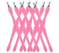 UKCOCO Lot De 10 Outils Manucure En Acier Inoxydable, Repousse-cuticules Et Éliminateur De Peaux Mortes, Taille Standard, Usage Professionnel Et Domestique, Couleur Rose