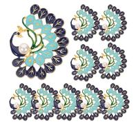 UKCOCO Lot de 10 Pendentifs en Alliage Paon Émaillé, Accessoires Fabrication Bijoux, Breloques Légères pour Colliers, Broches, Bracelets et Créations Artisanales