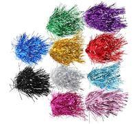 UKCOCO Lot de 10 Perruques Colorées à Paillettes PET Bandeau Intégré Dix Couleurs Assorties Accessoires Festifs pour Cosplay Mardi Gras et Soirées Costumées