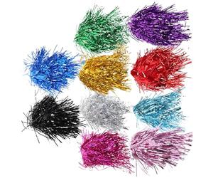 UKCOCO Lot de 10 Perruques Colorées à Paillettes PET Bandeau Intégré Dix Couleurs Assorties Accessoires Festifs pour Cosplay Mardi Gras et Soirées Costumées