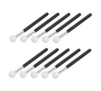 UKCOCO Lot de 10 Pinceaux Correcteurs à Tête Ronde Petit Format Embout Éponge Noir, Applicateurs Maquillage pour Teint et Anti-imperfections, Usage Professionnel et Maquillage Visage