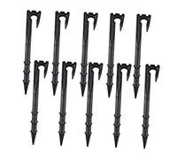 UKCOCO Lot de 10 Piquets de Fixation Noir pour Irrigation Goutte à Goutte, Tiges Fixes en Polypropylène Solide, Multifonctionnel pour Jardinage, Espaces Verts et Production Agricole